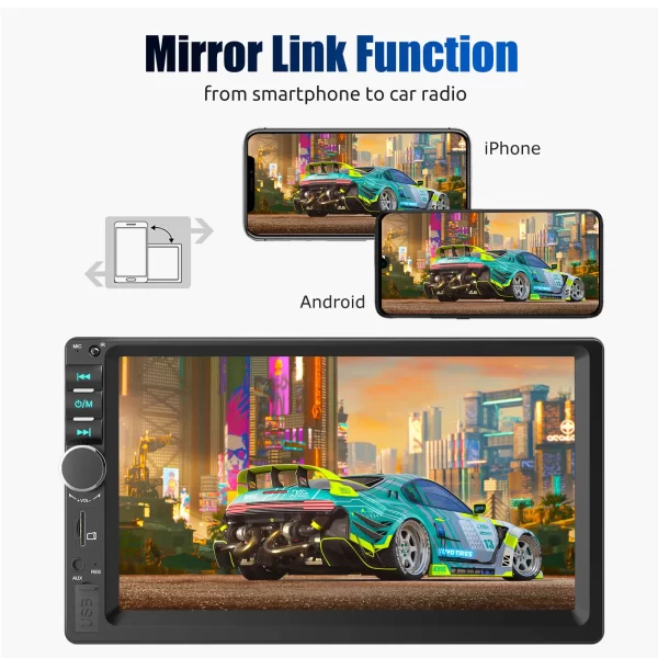 ESSGOO 7 Inch Car Stereo Radio Wireless Apple Carplay Android - Image 3