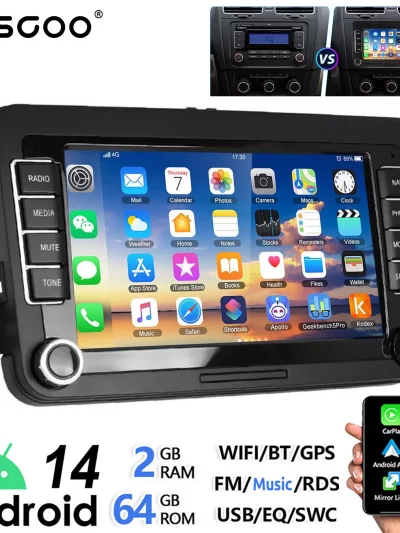 ESSGOO 7" Android 14 4G+64G Apple Carplay Car Stereo
