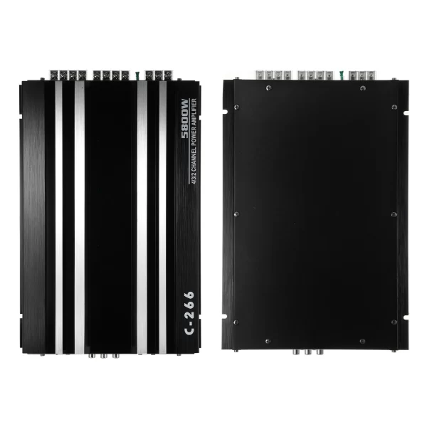 Car Power Amplifier 12V 4 Channel High Power Aluminum Alloy Car Audio Amplifier Black Audio Amplifier High-Power Power Amplifier - Image 4