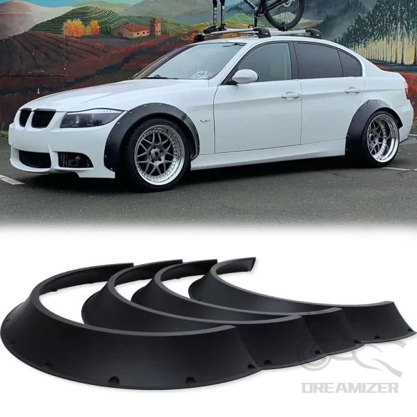 4Pcs/Set  4.5'' Universal Flexible Car SUV Off-road Fender Flare Wheel Arch Protector Widened Decorative Wheel Eyebrow Fender