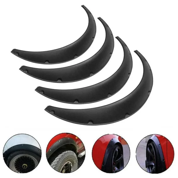4Pcs 3.5'' Carbon Look Wheel Arch Fender Flares Cover Trim Mudguards Protective Lip Anti-Scratch Strips For Honda Accord Civic - Image 2