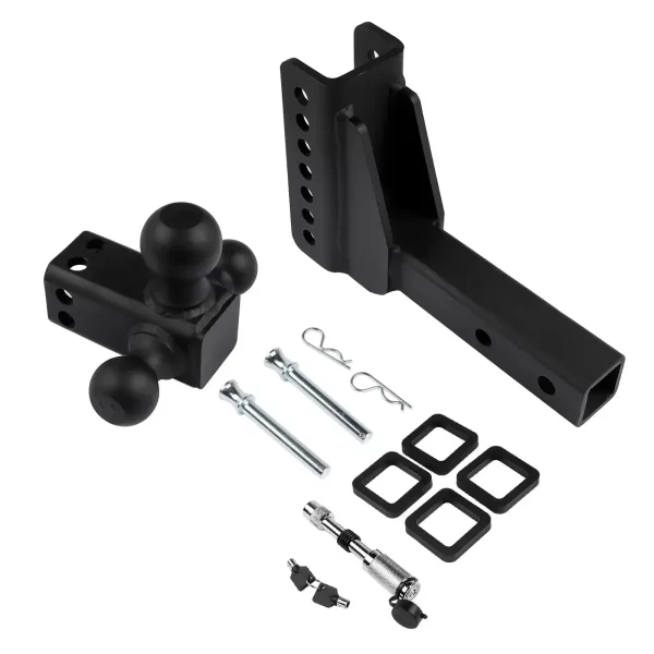 AP03 2" Receiver 6" Drop/Rise Adjustable Tow Hitch Tri Ball Mount 18500 lb Black - Image 5