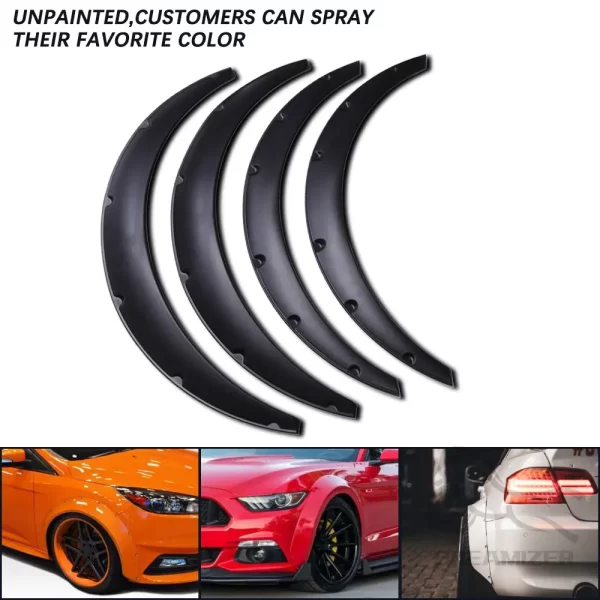 For Honda Civic 4pcs 3.5" Car SUV Off-road Car SUV Off-road Fender Flare Wheel Arch Protector Wheel Eyebrow Fender Mudguards - Image 3