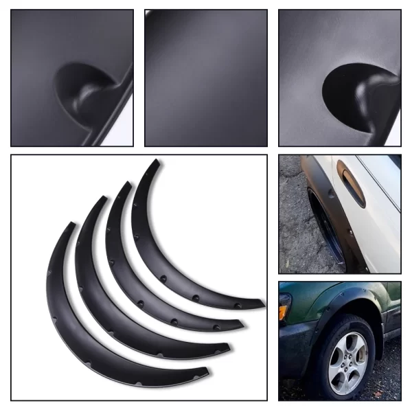 4Pcs 3.5'' Carbon Look Wheel Arch Fender Flares Cover Trim Mudguards Protective Lip Anti-Scratch Strips For Honda Accord Civic - Image 3