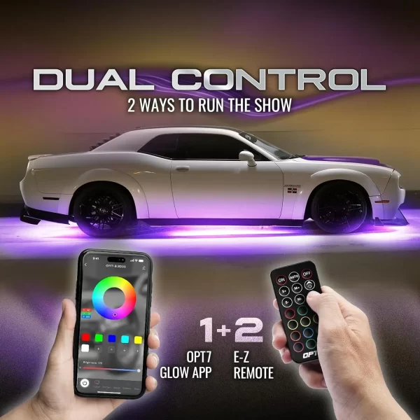 OPT7 Aura Flexible Underglow Car Lights with APP & Remote Control - Image 2