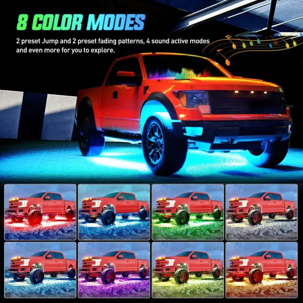 Nilight 4Pcs Car Underglow Neon Accent Strip Lights - Image 5