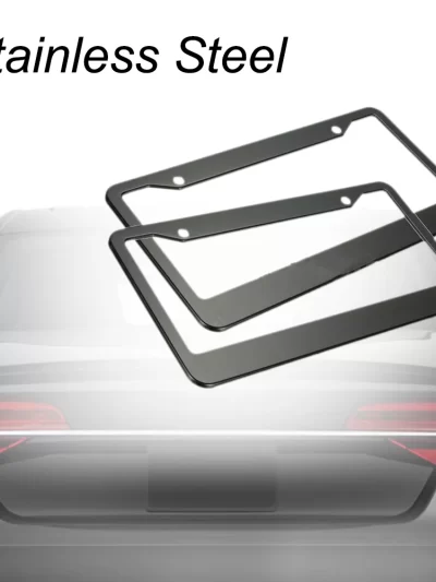 2pcs 12in x 6in Stainless Steel Car Auto License Plate Frame Covers Kit