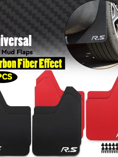 Rally Style Mud Flaps Carbon Fiber Effect Universal Splash Guards Fender Arch Protection Car Trunk Auto Clips Widen Body Styling