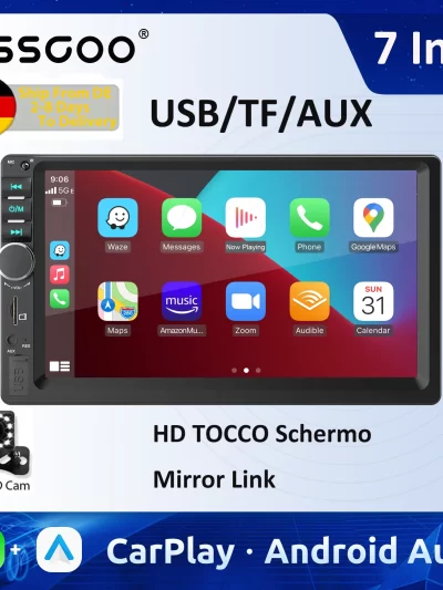 ESSGOO 7 Inch Car Stereo Radio Wireless Apple Carplay Android