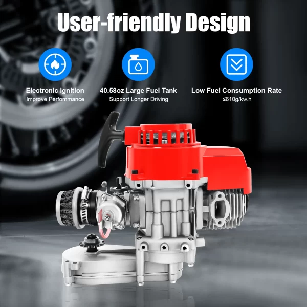 49CC 2 Stroke Pull Start Engine Complete Engine Motor Mini Motor Air Cooled Racing Engine For Pocket Bike Mini Dirt Bike ATV - Image 2