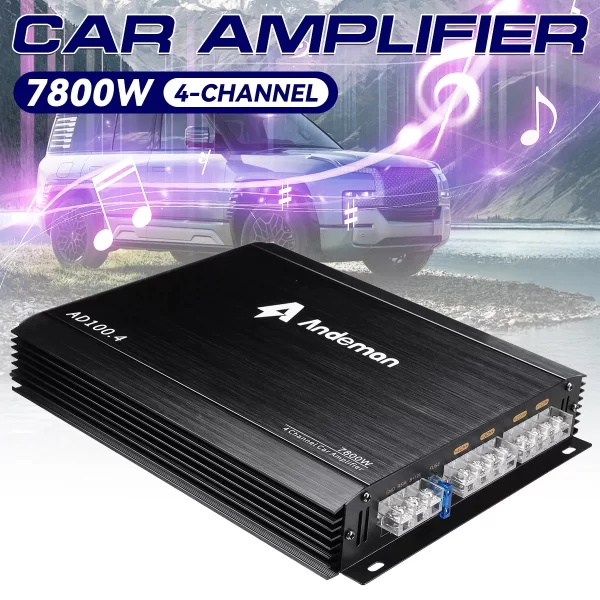 Andeman 4-Channel Car Amplifier 7800W Peak Power A/B Class 200W RMS 12V-13.8V High Performance Audio Amplifier