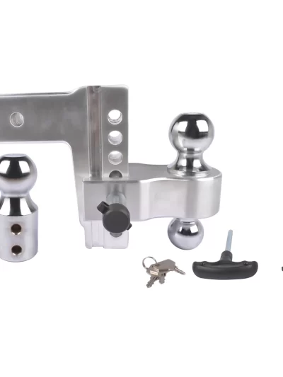 AP03 Silver Adjustable Trailer Hitch Replaceable Tri Balls Fits 2.5 Inch Receiver Receiver 6" Drop 18500lbs