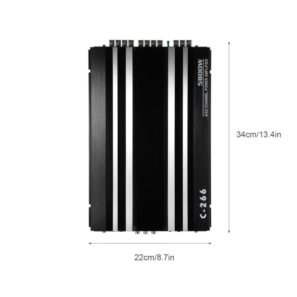 Car Power Amplifier 12V 4 Channel High Power Aluminum Alloy Car Audio Amplifier Black Audio Amplifier High-Power Power Amplifier - Image 6