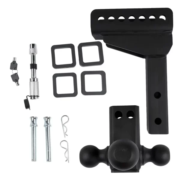 AP03 2" Receiver 6" Drop/Rise Adjustable Tow Hitch Tri Ball Mount 18500 lb Black - Image 6