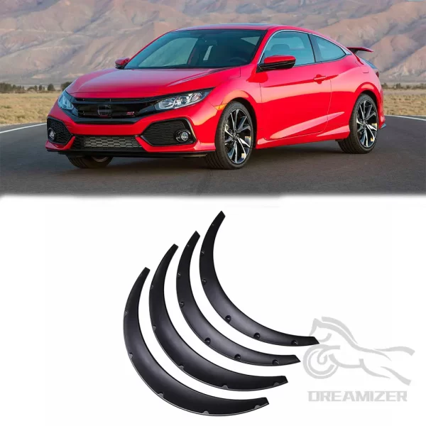 For Honda Civic 4pcs 3.5" Car SUV Off-road Car SUV Off-road Fender Flare Wheel Arch Protector Wheel Eyebrow Fender Mudguards