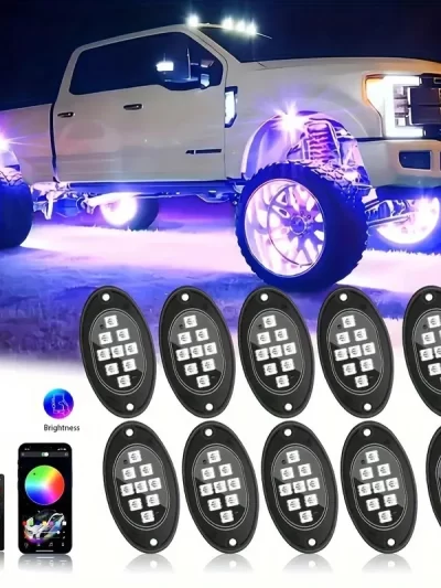 Rock Lights For Trucks, RGB LED Rock Lights Kit With, APP/Remote Control & Music Mode