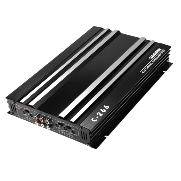 Car Power Amplifier 12V 4 Channel High Power Aluminum Alloy Car Audio Amplifier Black Audio Amplifier High-Power Power Amplifier - Image 3