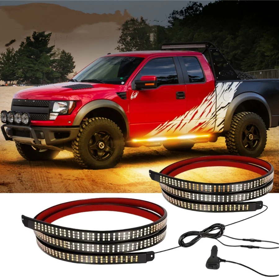 2pcs 71in multicolor Emergency Truck LED Light Bar Flashing Hazard Safety Side Light For Trucks Construction Vehicles Pickup SUV
