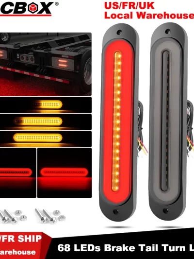3 in 1 68 led Tail Light LED Brake Stop Light DRL Flowing Turn Signal Lamp Warning Lamp For Truck Trailer RV ATV UTV SUV 12V 24V