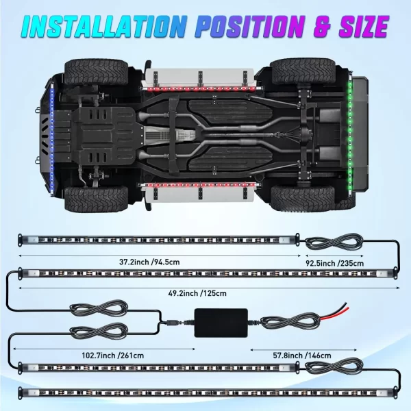 Nilight 4Pcs Car Underglow Neon Accent Strip Lights - Image 4