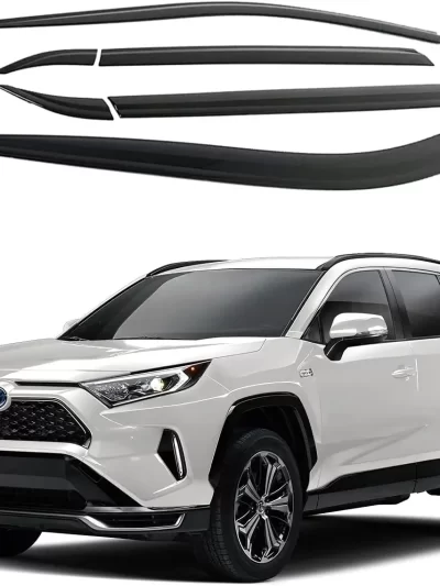AUTOCLOVER Tape-On Rain Guards Window Visors 6 Pcs Set for Toyota Rav4 2019 2020 2021 2022 2023 2024 / Window Deflectors