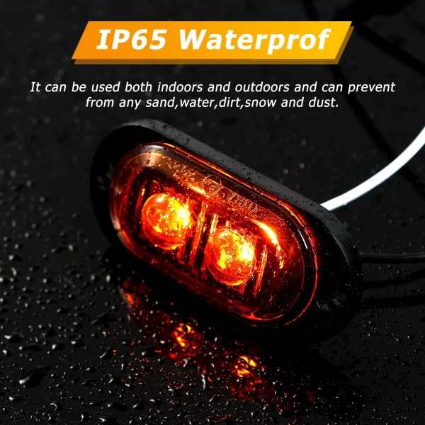 4pcs Sphere Lens Amber LED Side Marker Light Position Turn Signal Lamp Indicator Warning Trailer Truck Pickup Accessorie 12V 24V - Image 6