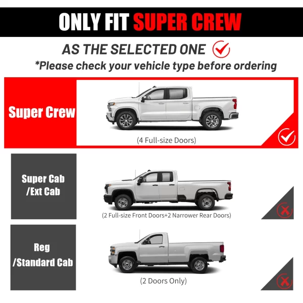 Side Step Nerf Bars Running Boards for 09-14 Ford F150 Super Crew Cab 4 Door - Image 2
