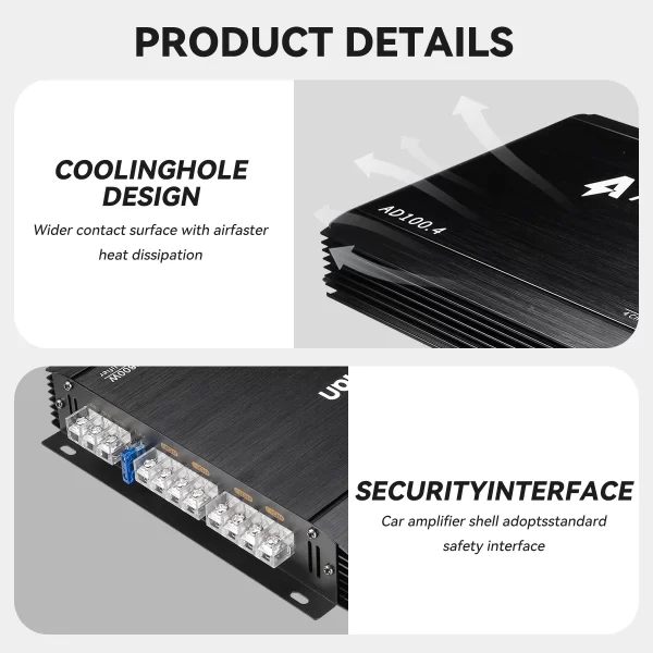 Andeman 4-Channel Car Amplifier 7800W Peak Power A/B Class 200W RMS 12V-13.8V High Performance Audio Amplifier - Image 4