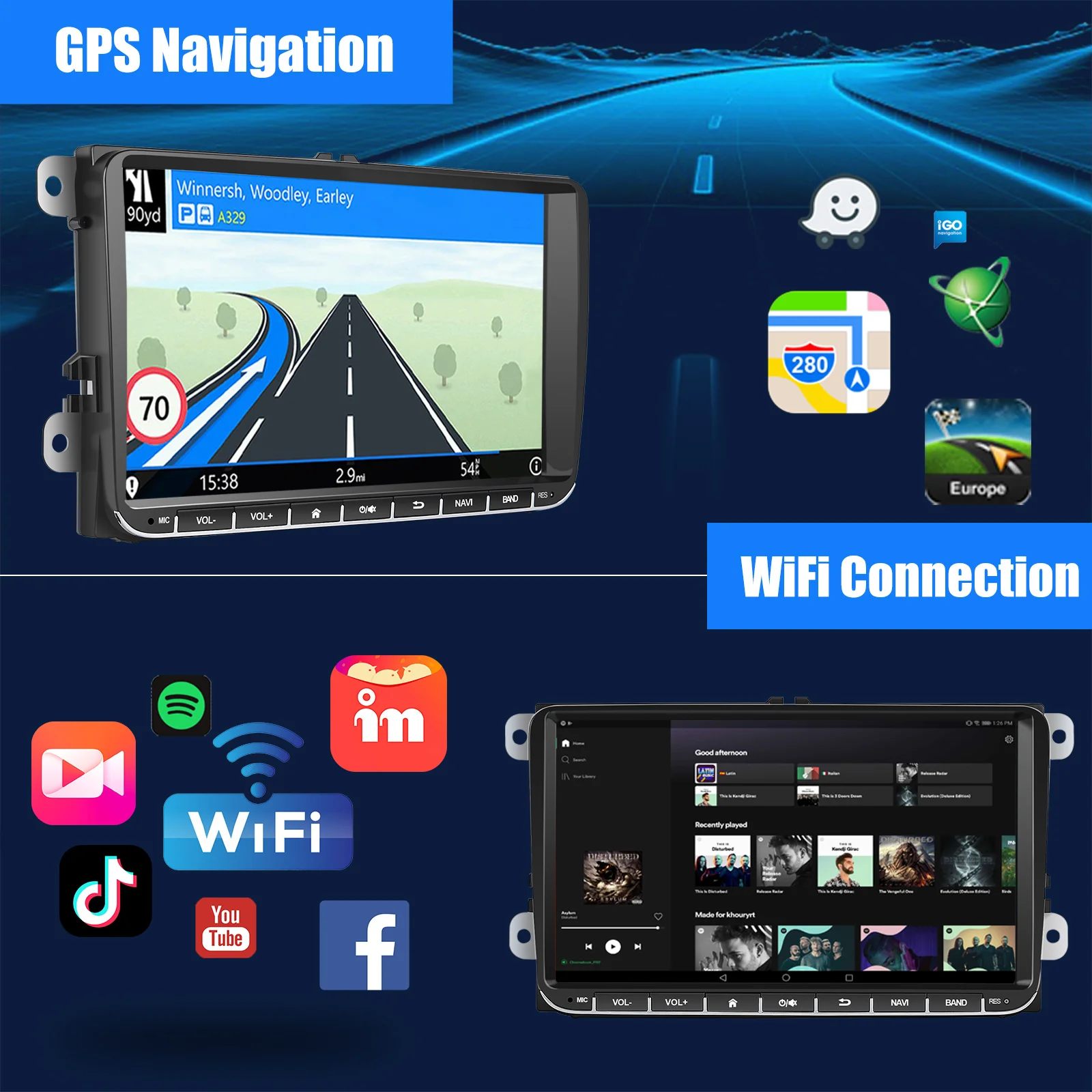 9" Android 14 4G+64G Wireless Carplay Car Stereo - Image 3