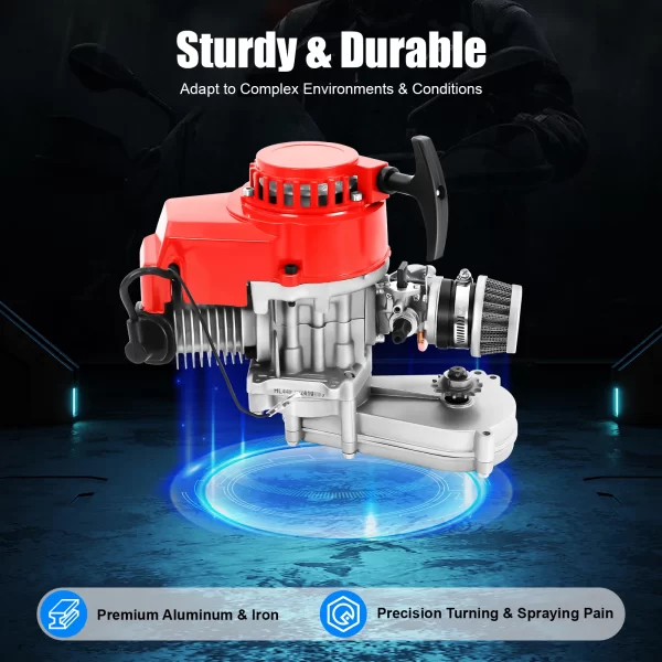 49CC 2 Stroke Pull Start Engine Complete Engine Motor Mini Motor Air Cooled Racing Engine For Pocket Bike Mini Dirt Bike ATV - Image 4