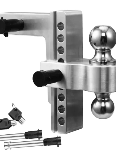 Aluminum Drop Trailer Hitch Heavy Duty Tow Hitches Trailer Hitch Interchangeable Ball Mount With 8-Inch Drop/Rise Towing Hitch
