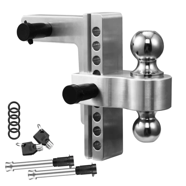 Aluminum Drop Trailer Hitch Heavy Duty Tow Hitches Trailer Hitch Interchangeable Ball Mount With 8-Inch Drop/Rise Towing Hitch