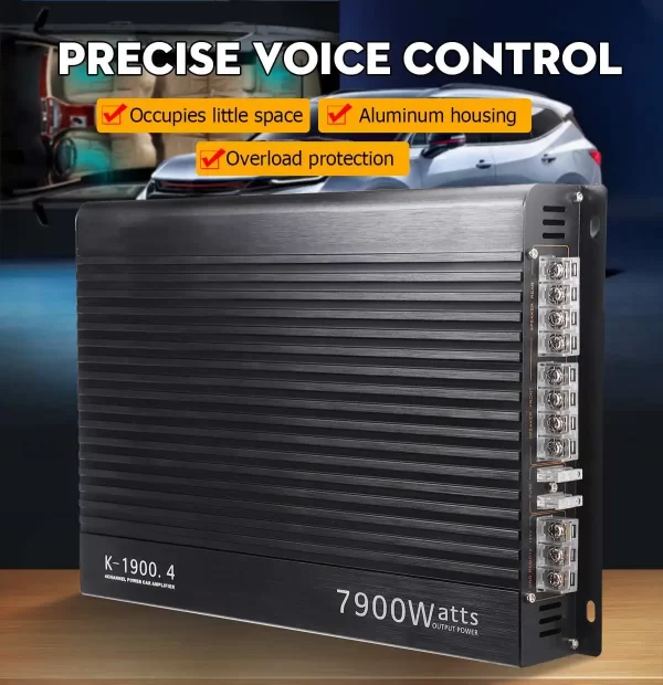 12V 7900W Car Amplifier 4 Channel Powerful Car Audio Subwoofer Aluminum Alloy Vehicle Power Stereo Amp Car Sound Amplifiers - Image 2