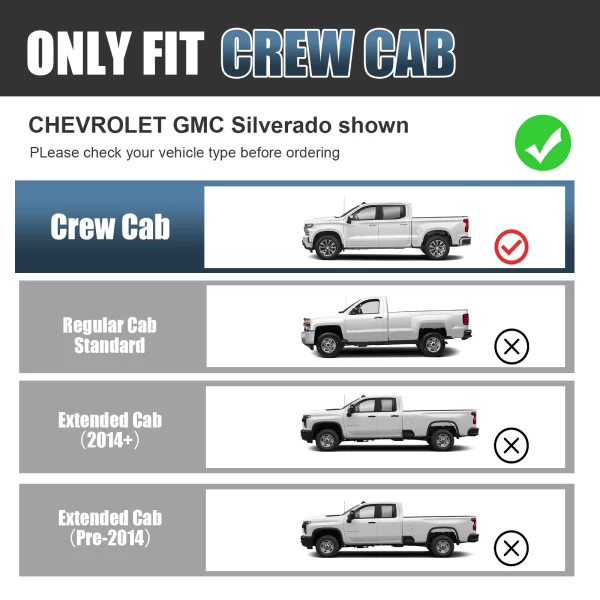 Step Bar Running Board for 19-23 Silverado/Sierra 1500 2500HD 3500HD Crew Cab - Image 2