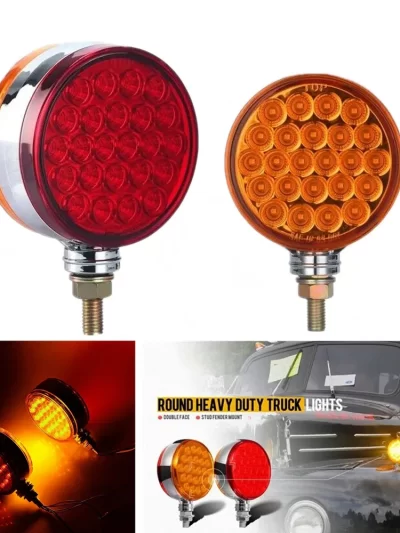 2/1PCS 12-24V Car Lamp 48LED Double Face Side Marker Light Waterproof Truck Turn Signal Brake Light Trailers RV Tail Light