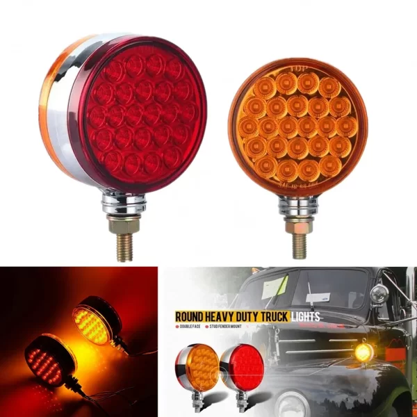 2/1PCS 12-24V Car Lamp 48LED Double Face Side Marker Light Waterproof Truck Turn Signal Brake Light Trailers RV Tail Light