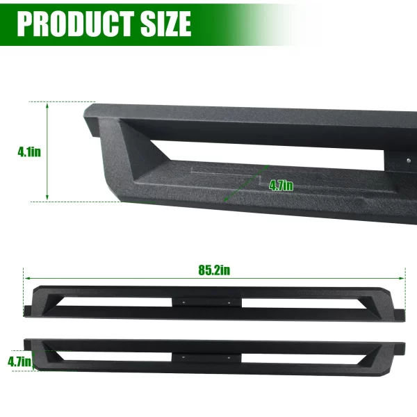 Side Step Nerf Bars Running Boards for 07-18 Silverado/Sierra 1500 Crew Cab - Image 6