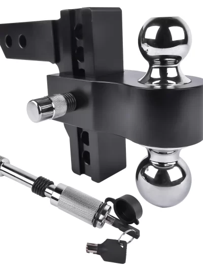AP03 Black Trailer Hitch Fits 2-Inch Receiver, 6-Inch Drop/Rise Drop Hitch 12,500 LBS GTW Tow Hitch, 2" and 2-5/16" Hitch Balls