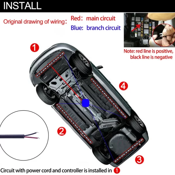 Car LED Light Bar Ambient Lamp 12V Underglow Lights - Image 3