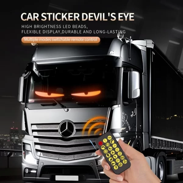 2PCS LED light Eyes For Car Trailer Truck Windshield Wireless Adhesiveled LED Eye Screen Animated LED Eyes For Car That Blink - Image 4