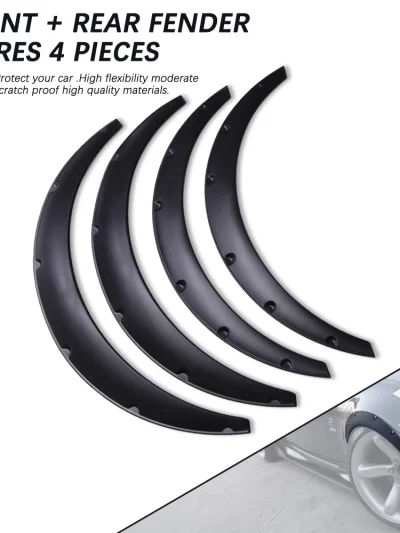 4Pcs 3.5'' Carbon Look Wheel Arch Fender Flares Cover Trim Mudguards Protective Lip Anti-Scratch Strips For Honda Accord Civic