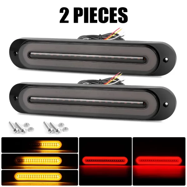 3 in 1 68 led Tail Light LED Brake Stop Light DRL Flowing Turn Signal Lamp Warning Lamp For Truck Trailer RV ATV UTV SUV 12V 24V - Image 7