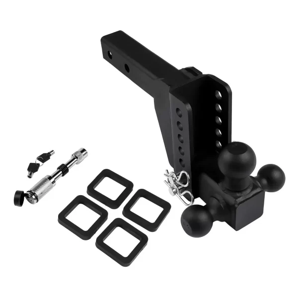 AP03 2" Receiver 6" Drop/Rise Adjustable Tow Hitch Tri Ball Mount 18500 lb Black