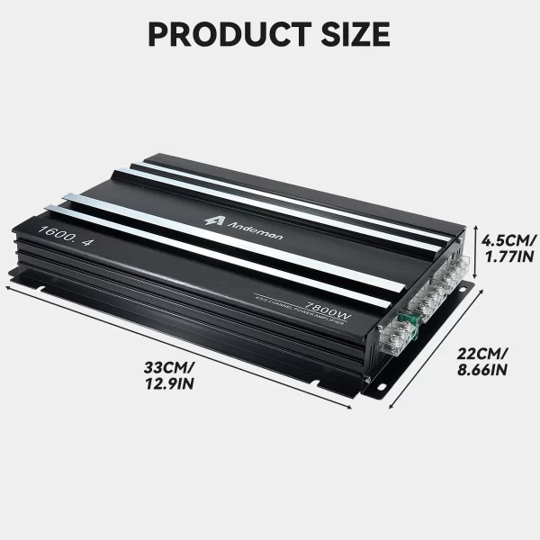 Andeman 7800W 4-Channel Car Amplifier High Power Output 12V-13.8V Efficient Cooling Design for Enhanced Audio Performance - Image 5