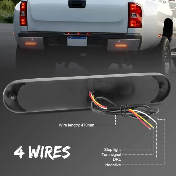 3 in 1 68 led Tail Light LED Brake Stop Light DRL Flowing Turn Signal Lamp Warning Lamp For Truck Trailer RV ATV UTV SUV 12V 24V - Image 3