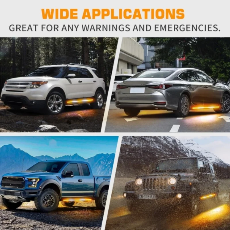 2pcs 71in multicolor Emergency Truck LED Light Bar Flashing Hazard Safety Side Light For Trucks Construction Vehicles Pickup SUV - Image 6