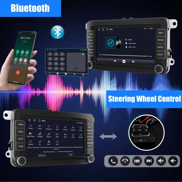 ESSGOO 7" Android 14 4G+64G Apple Carplay Car Stereo - Image 4