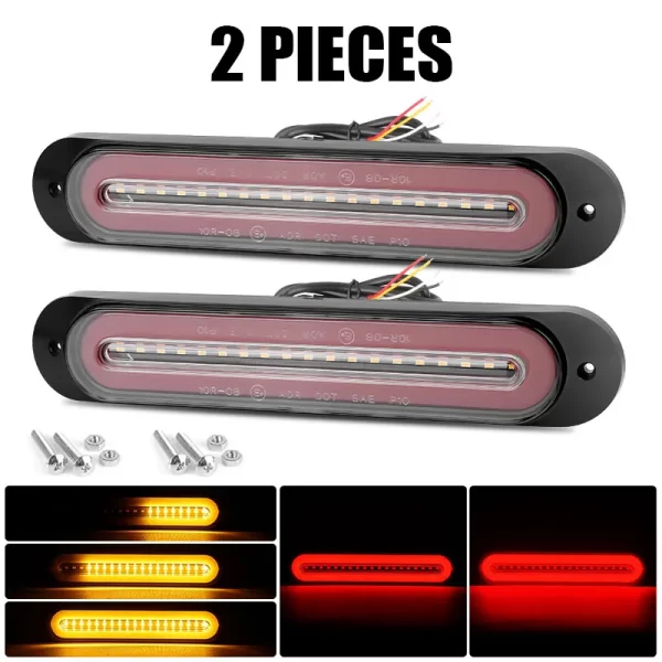 3 in 1 68 led Tail Light LED Brake Stop Light DRL Flowing Turn Signal Lamp Warning Lamp For Truck Trailer RV ATV UTV SUV 12V 24V - Image 8