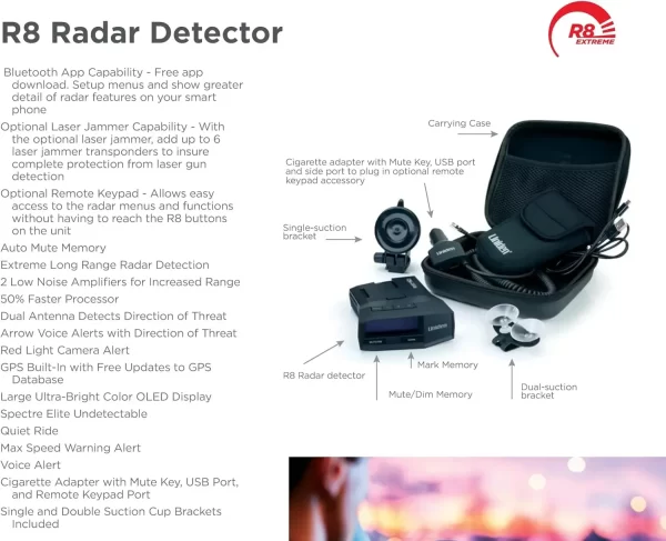 R8 Extreme Long-Range Radar/Laser Detector, Dual-Antennas Front & Rear Detection , Built-in GPS W/Real-Time Alerts,HOT - Image 6