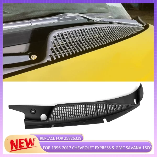 1PC Right Side Windshield Wiper Cowl Vent Panel Water Deflector Plate for Chevrolet Express 1500 for GMC Savana 1500 1996-2017